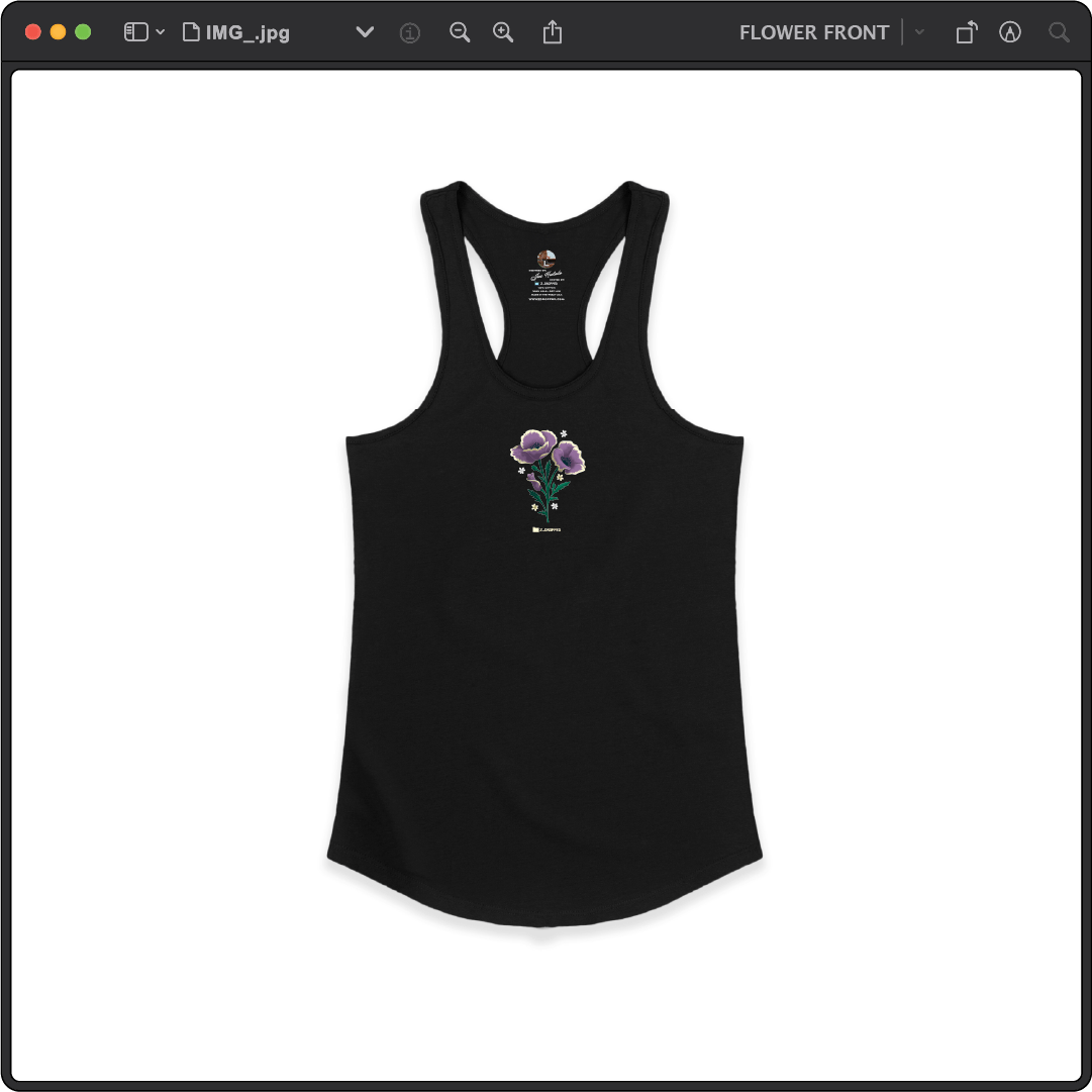 Z_DROPPED - Womens - Black - Flor De Vida Racer Back Tank. - By: Jose Hurtado