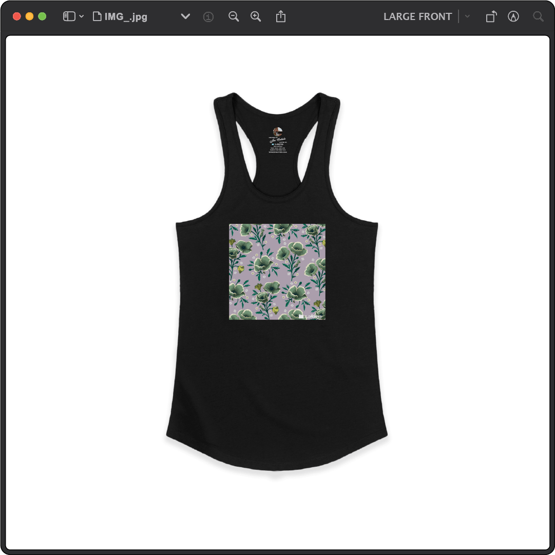 Z_DROPPED - Womens - Black - Flor De Vida Racer Back Tank. - By: Jose Hurtado