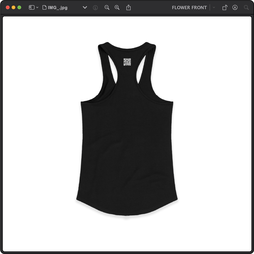 Z_DROPPED - Womens - Black - Flor De Vida Racer Back Tank. - By: Jose Hurtado