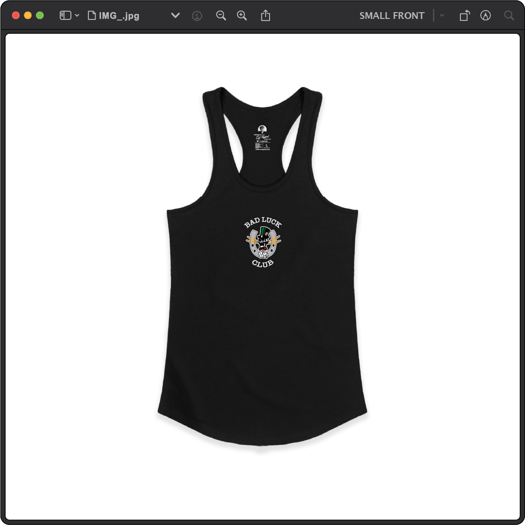 Z_DROPPED - Womens - Black - High Roller Racer Back Tank. - By: Zed Ropped