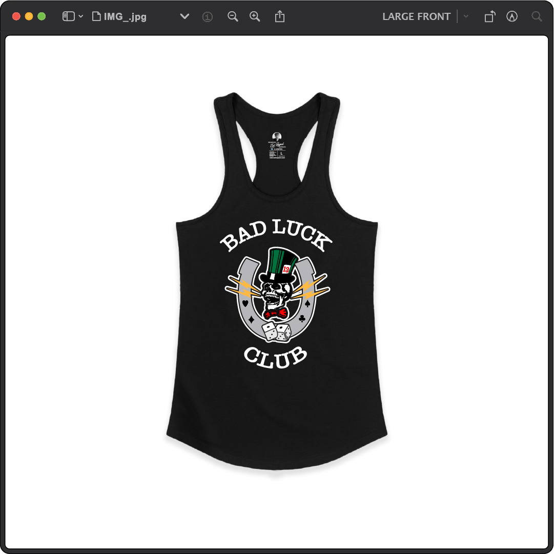 Z_DROPPED - Womens - Black - High Roller Racer Back Tank. - By: Zed Ropped