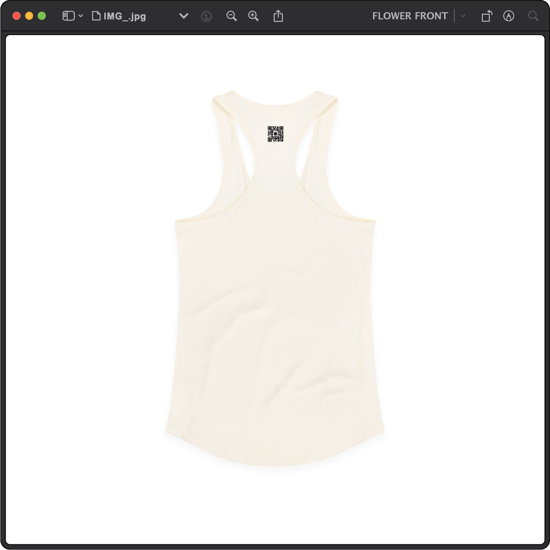 Z_DROPPED - Womens - Cream - Flor De Vida Racer Back Tank. - By: Jose Hurtado