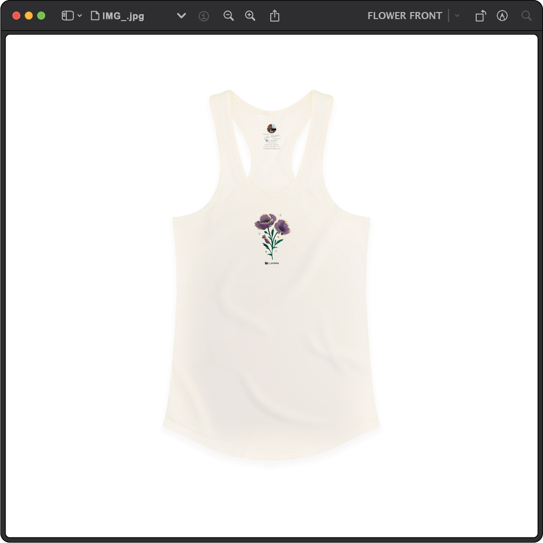 Z_DROPPED - Womens - Cream - Flor De Vida Racer Back Tank. - By: Jose Hurtado