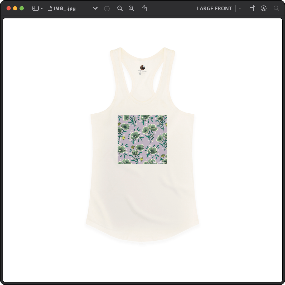 Z_DROPPED - Womens - Cream - Flor De Vida Racer Back Tank. - By: Jose Hurtado