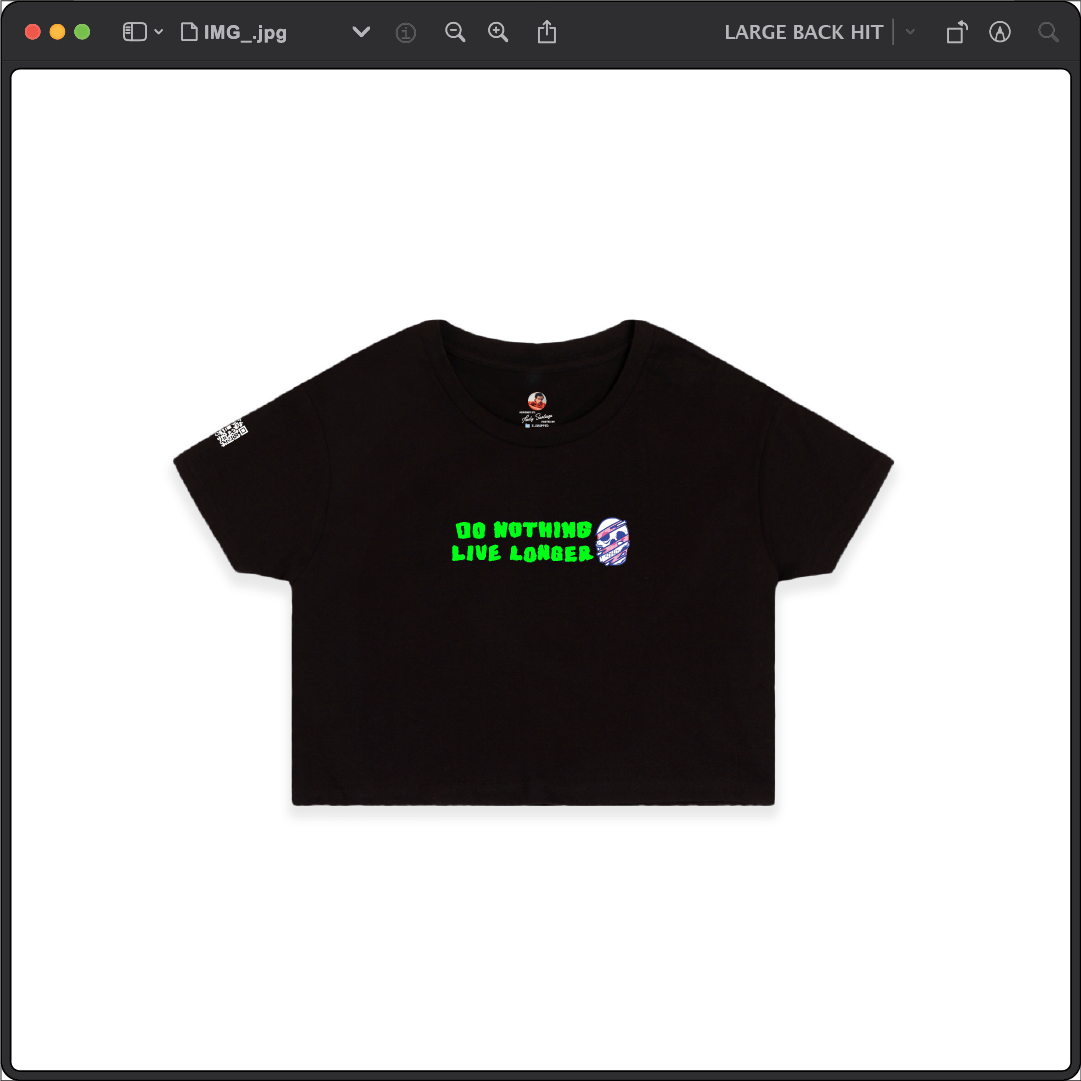 Z_DROPPED - Womens - Black - Do Nothing Crop Top. - By: Fredy Santiago