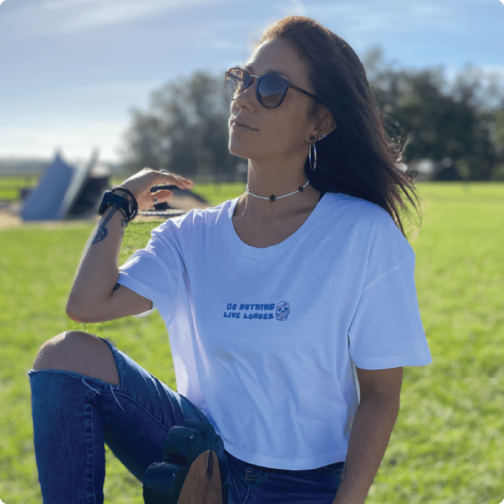 Z_DROPPED - Womens - White - Do Nothing Crop Top. - By: Fredy Santiago