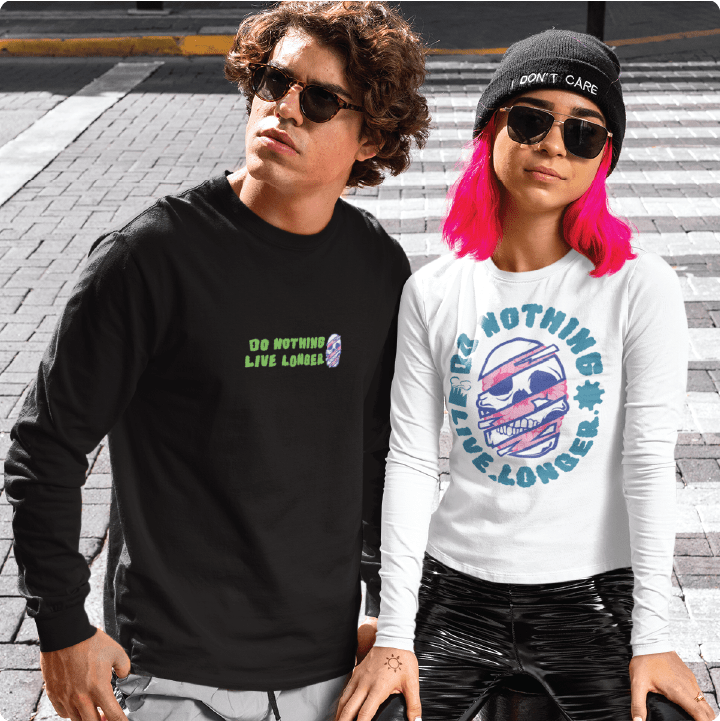 Z_DROPPED - Mens, Unisex - Black - Do Nothing Long Sleeve. - By: Fredy Santiago