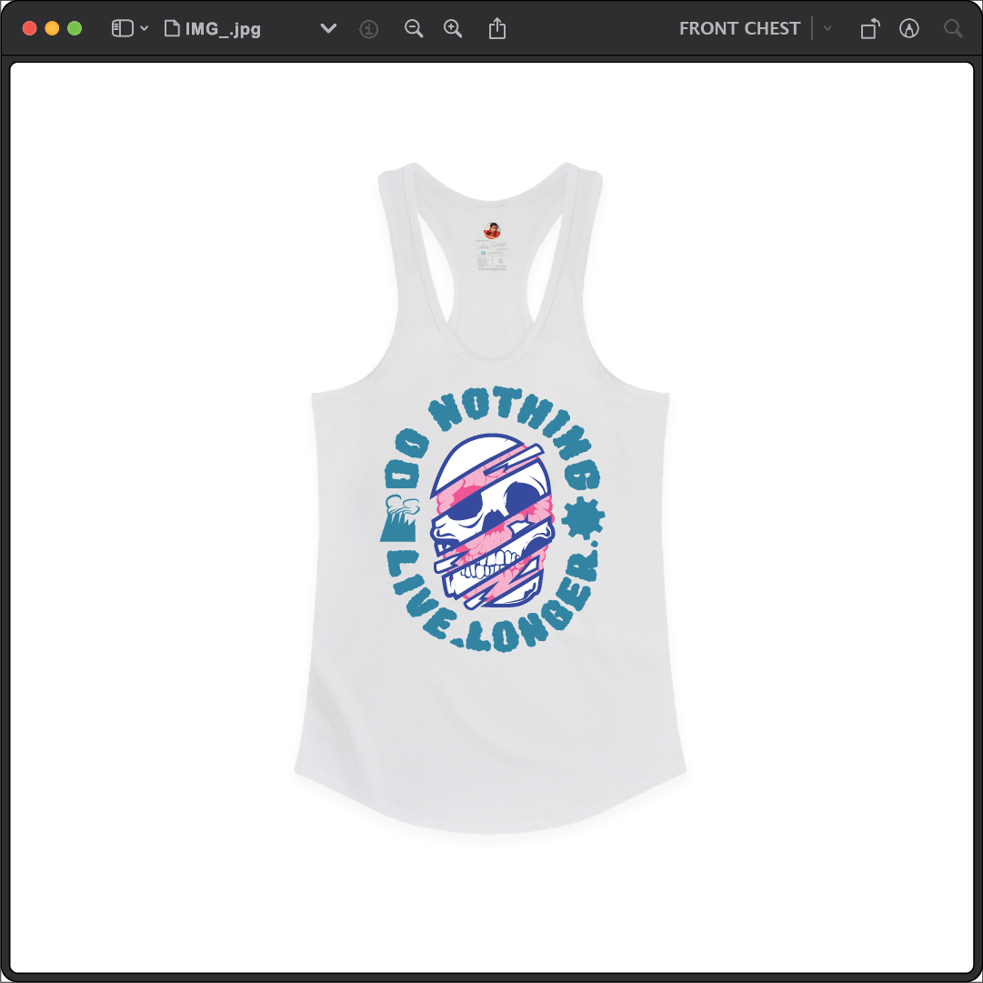 Z_DROPPED - Womens - White - Do Nothing Racer Back Tank.. - By: Fredy Santiago