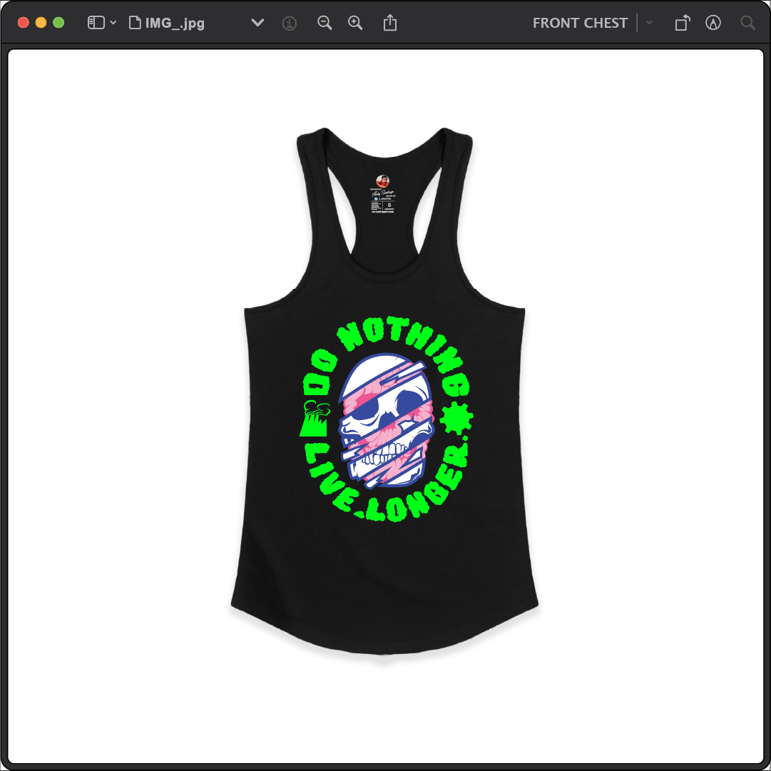 Z_DROPPED - Womens - Black - Do Nothing Racer Back Tank.. - By: Fredy Santiago