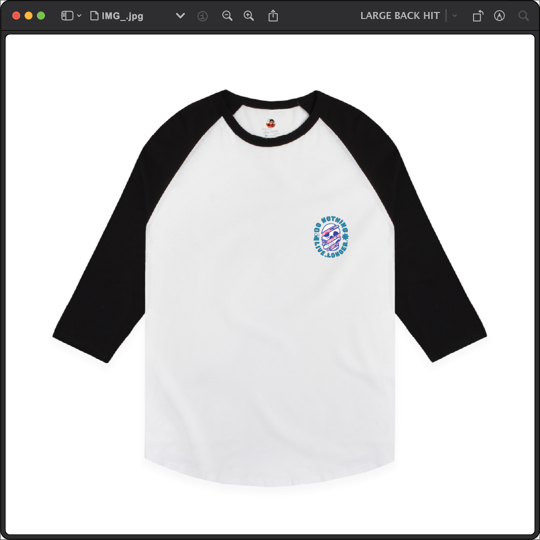 Z_DROPPED - Mens, Unisex - White / Black - Do Nothing Raglan. - By: Fredy Santiago