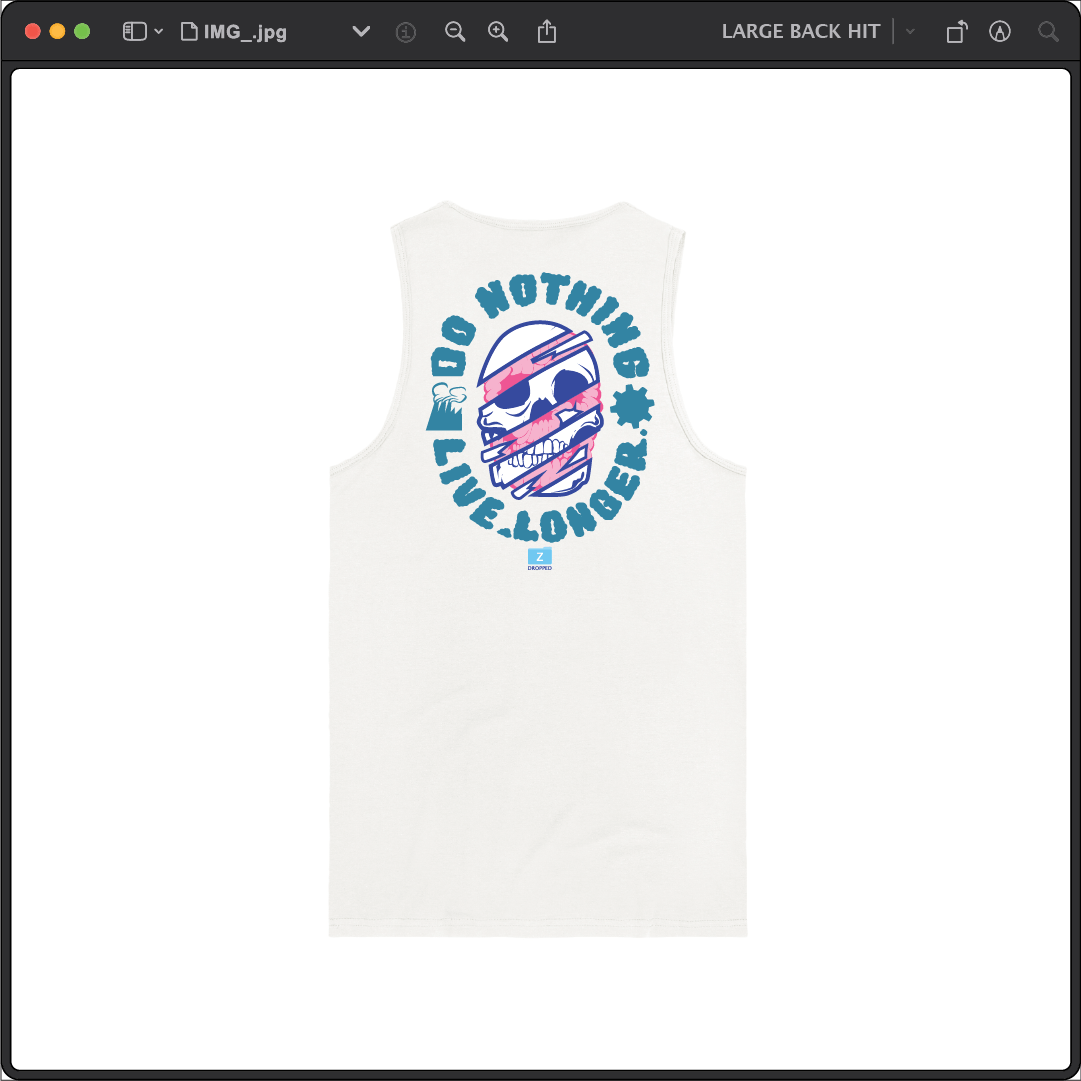 Z_DROPPED - Mens, Unisex - White - Do Nothing Tank Top. - By: Fredy Santiago