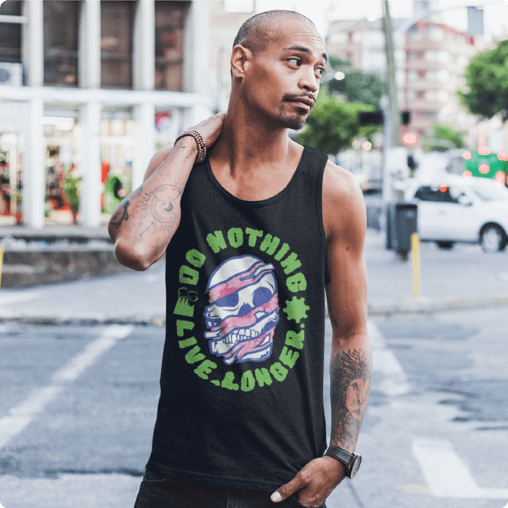 Z_DROPPED - Mens, Unisex - Black - Do Nothing Tank Top. - By: Fredy Santiago