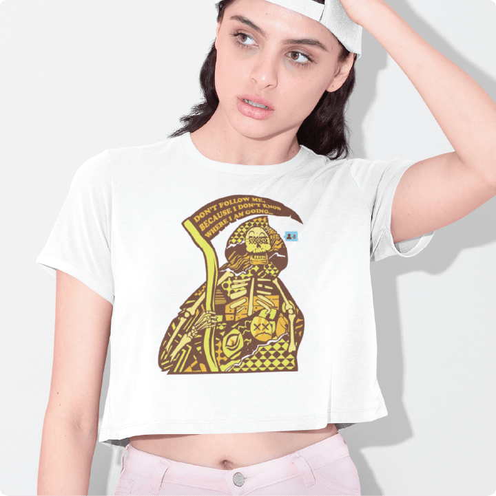 Z_DROPPED - Womens - White - Don't Follow Me Crop Top. - By: Fredy Santiago