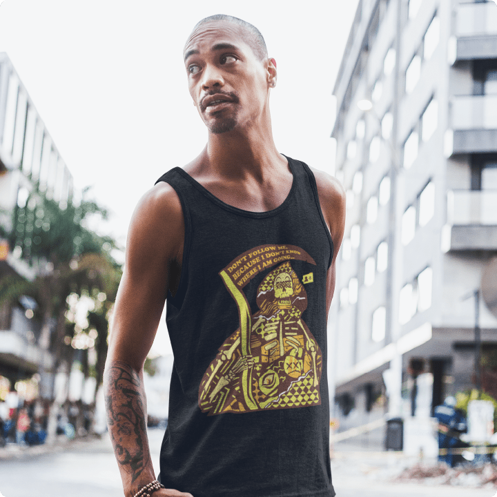 Z_DROPPED - Mens, Unisex - Black - Don't Follow Me Tank Top. - By: Fredy Santiago