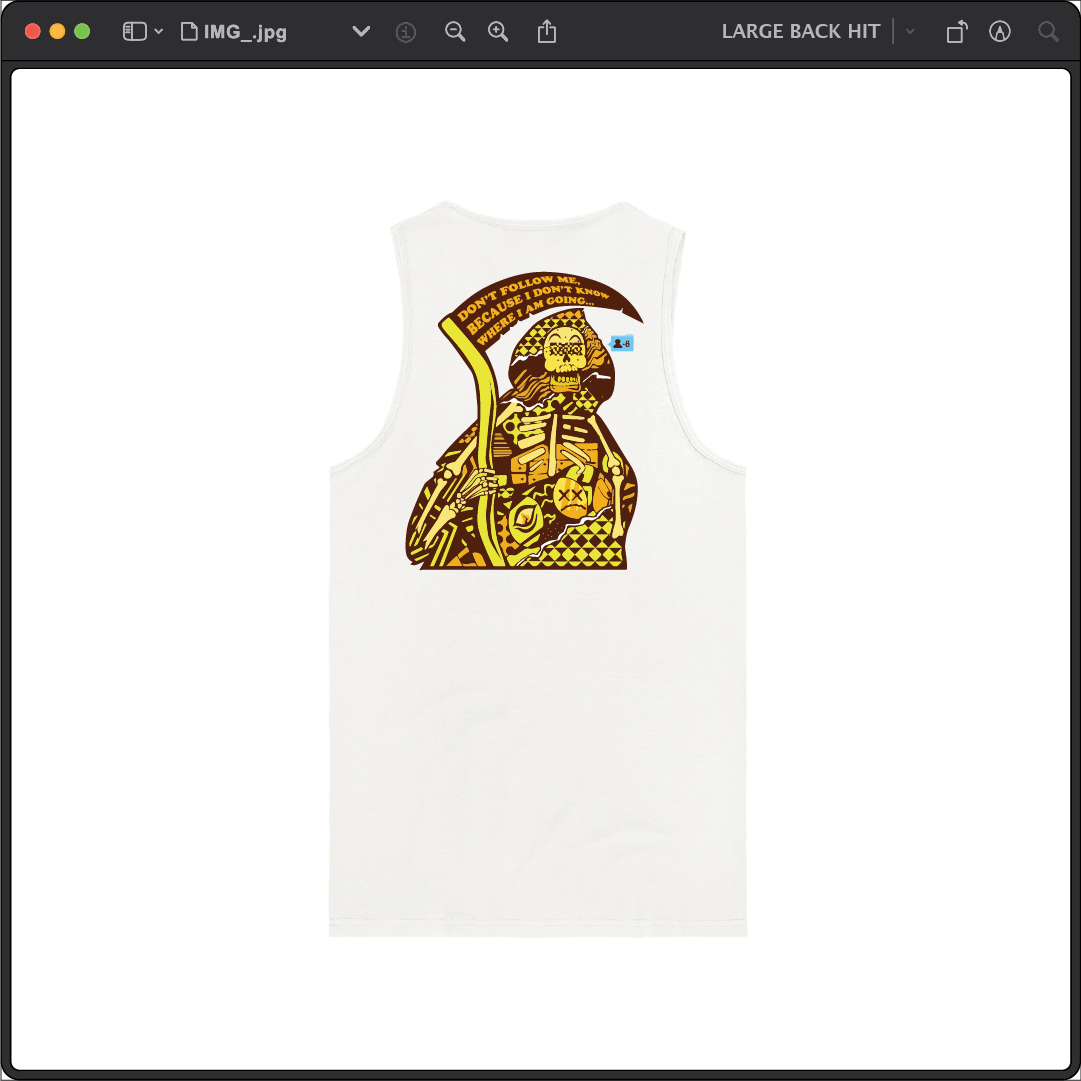 Z_DROPPED - Mens, Unisex - White - Don't Follow Me Tank Top. - By: Fredy Santiago