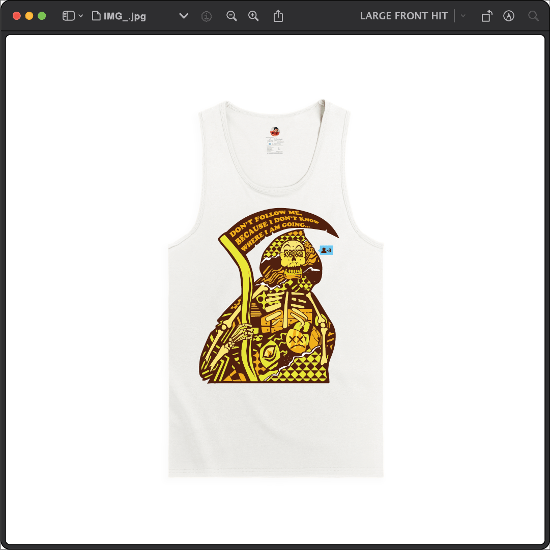 Z_DROPPED - Mens, Unisex - White - Don't Follow Me Tank Top. - By: Fredy Santiago