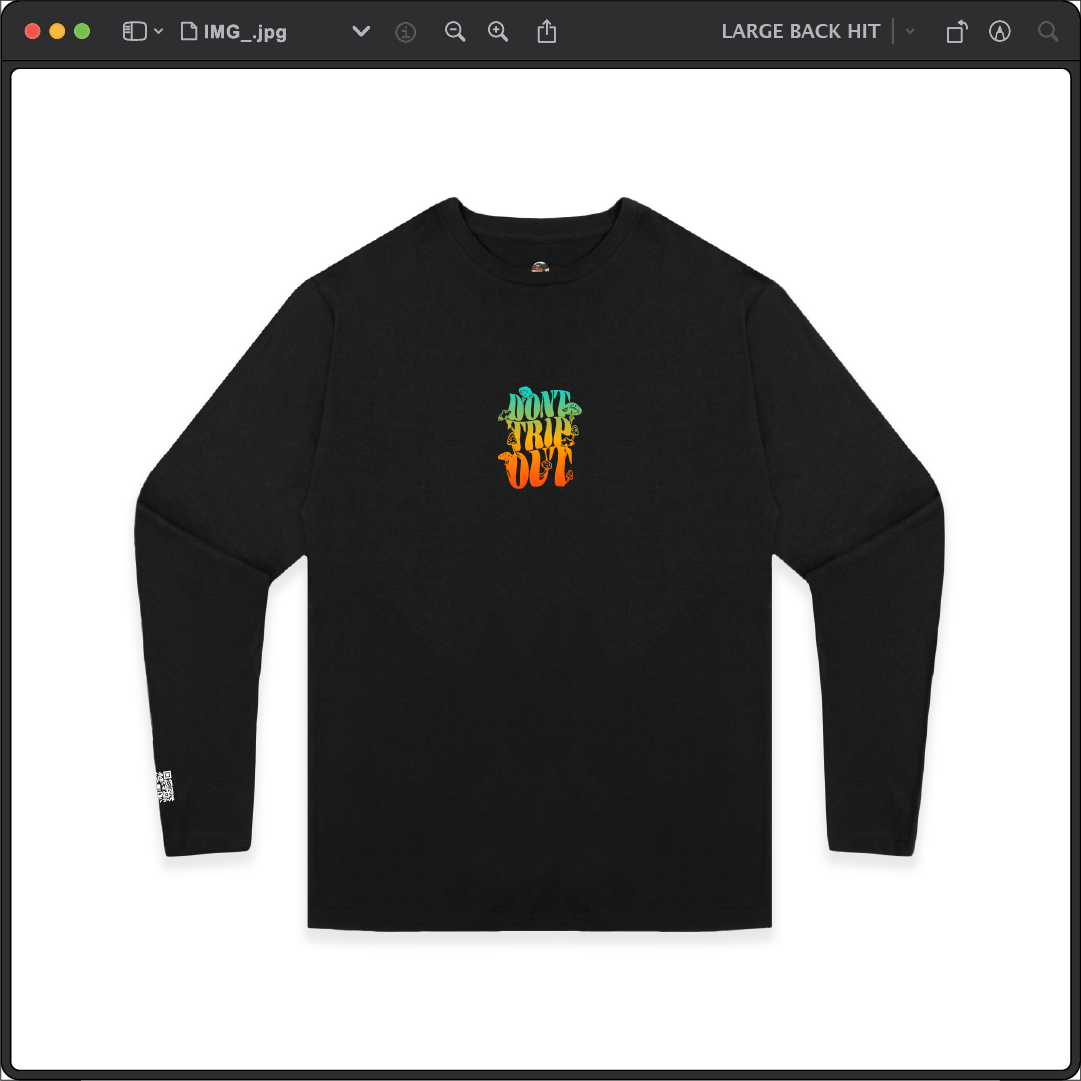 Z_DROPPED - Mens, Unisex, Women - Black - Don't Trip Long Sleeve. - By: Chi Hom