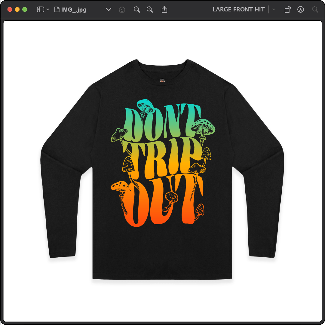 Z_DROPPED - Mens, Unisex, Women - Black - Don't Trip Long Sleeve. - By: Chi Hom