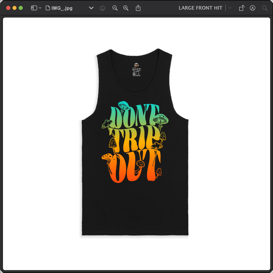 Z_DROPPED - Mens, Unisex - Black - Don't Trip Tank Top. - By: Chi Hom