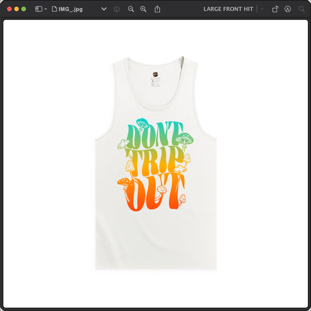 Z_DROPPED - Mens, Unisex - White - Don't Trip Tank Top. - By: Chi Hom