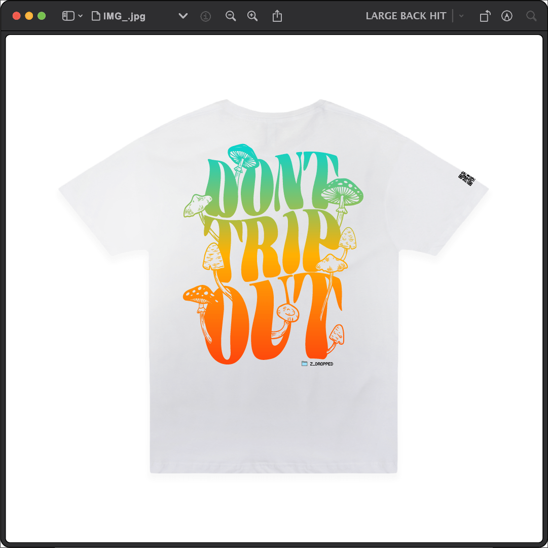 Z_DROPPED - Mens, Unisex, Women - White - Don't Trip Tee. - By: Chi Hom