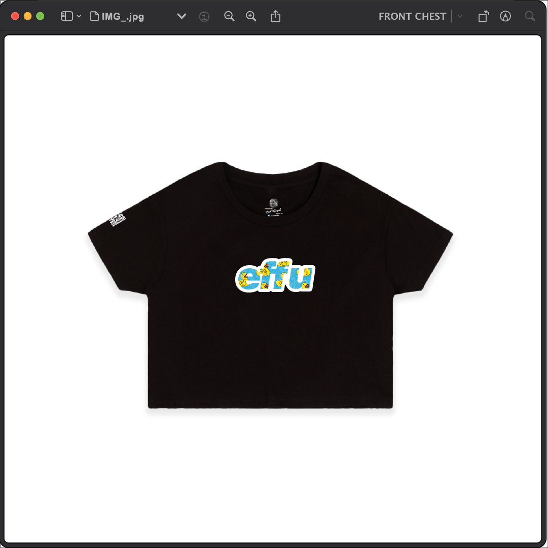 Z_DROPPED - Womens - Black - effu Crop Top. - By: Keith Kuniyuki