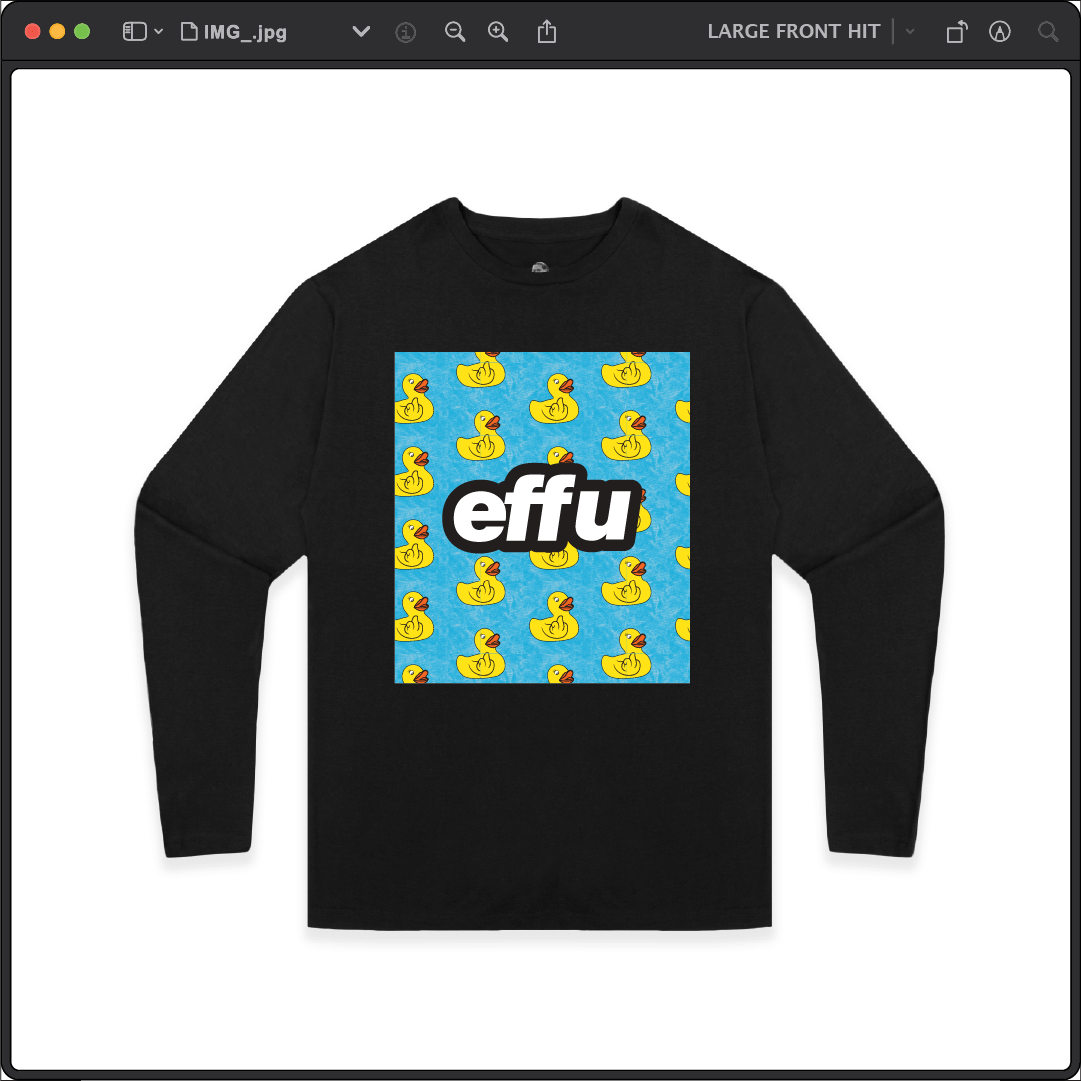 Z_DROPPED - Mens, Unisex - Black - effu Long Sleeve. - By: Keith Kuniyuki