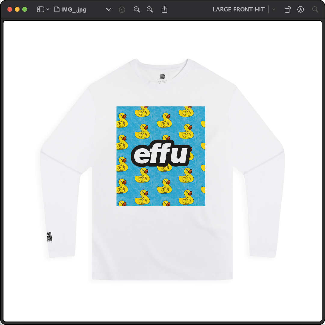 Z_DROPPED - Mens, Unisex - White - effu Long Sleeve. - By: Keith Kuniyuki