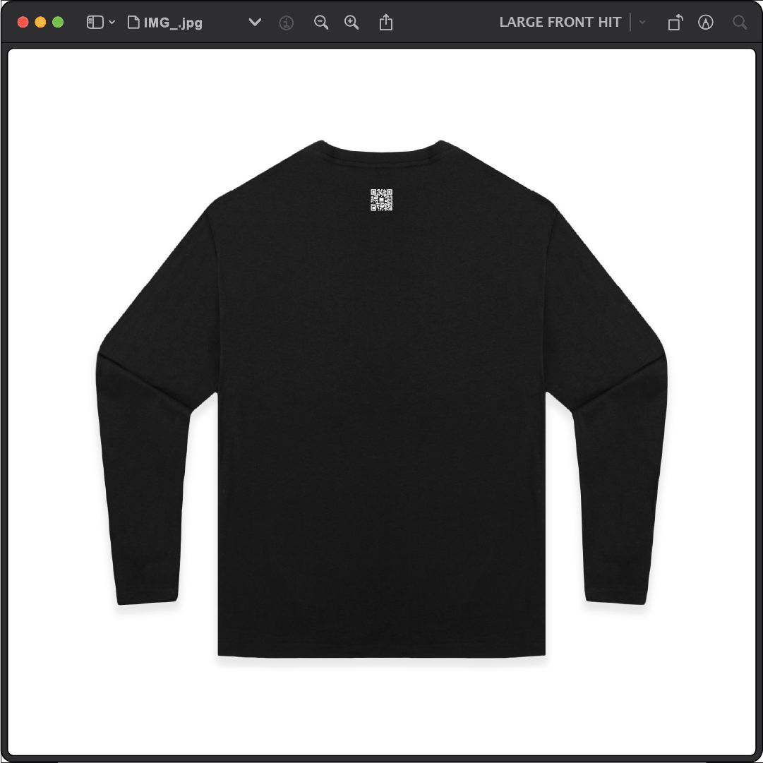 Z_DROPPED - Mens, Unisex - Black - effu Long Sleeve. - By: Keith Kuniyuki