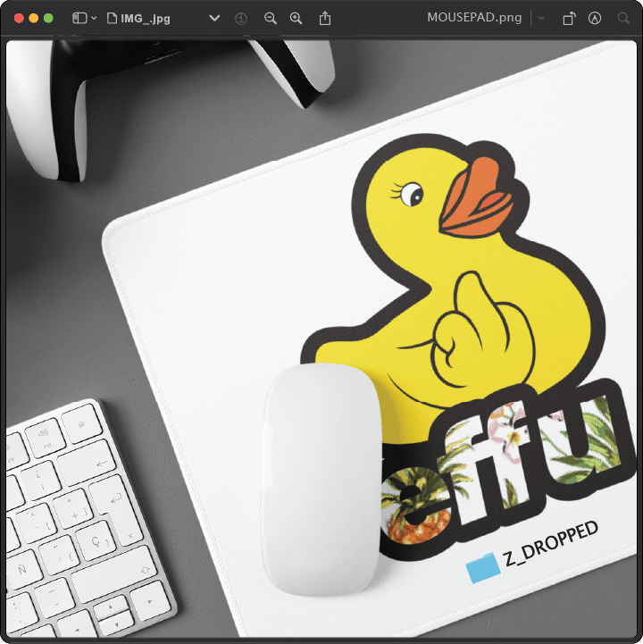 Z_DROPPED - Mens, Unisex, Women - effu Mousepad. - By: Keith Kuniyuki