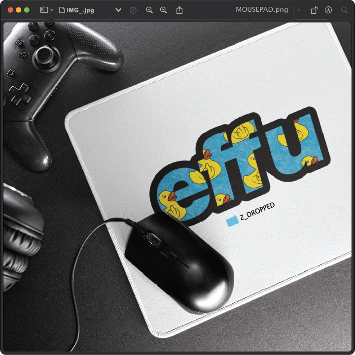 Z_DROPPED - Mens, Unisex, Women - effu Mousepad. - By: Keith Kuniyuki