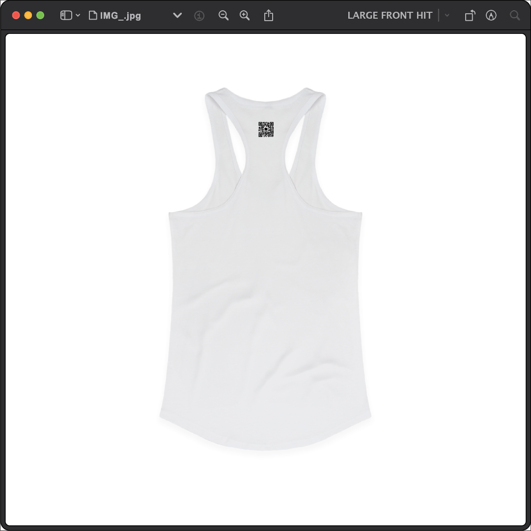 Z_DROPPED - Womens - White - effu Racer Back Tank. - By: Keith Kuniyuki