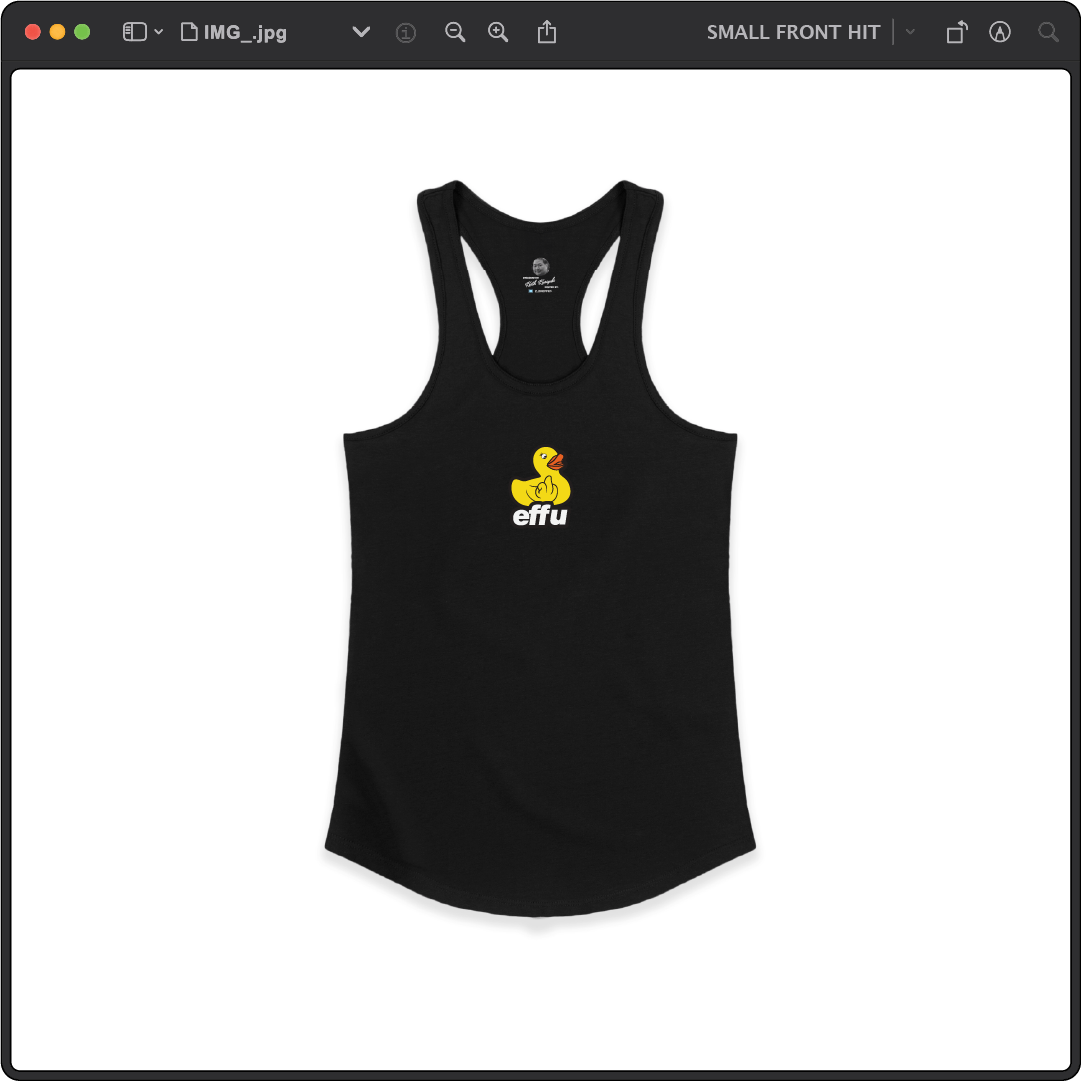 Z_DROPPED - Womens - Black - effu Racer Back Tank. - By: Keith Kuniyuki