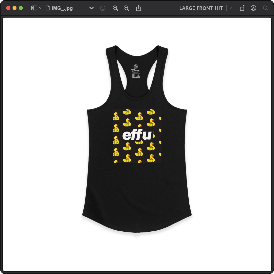 Z_DROPPED - Womens - Black - effu Racer Back Tank. - By: Keith Kuniyuki