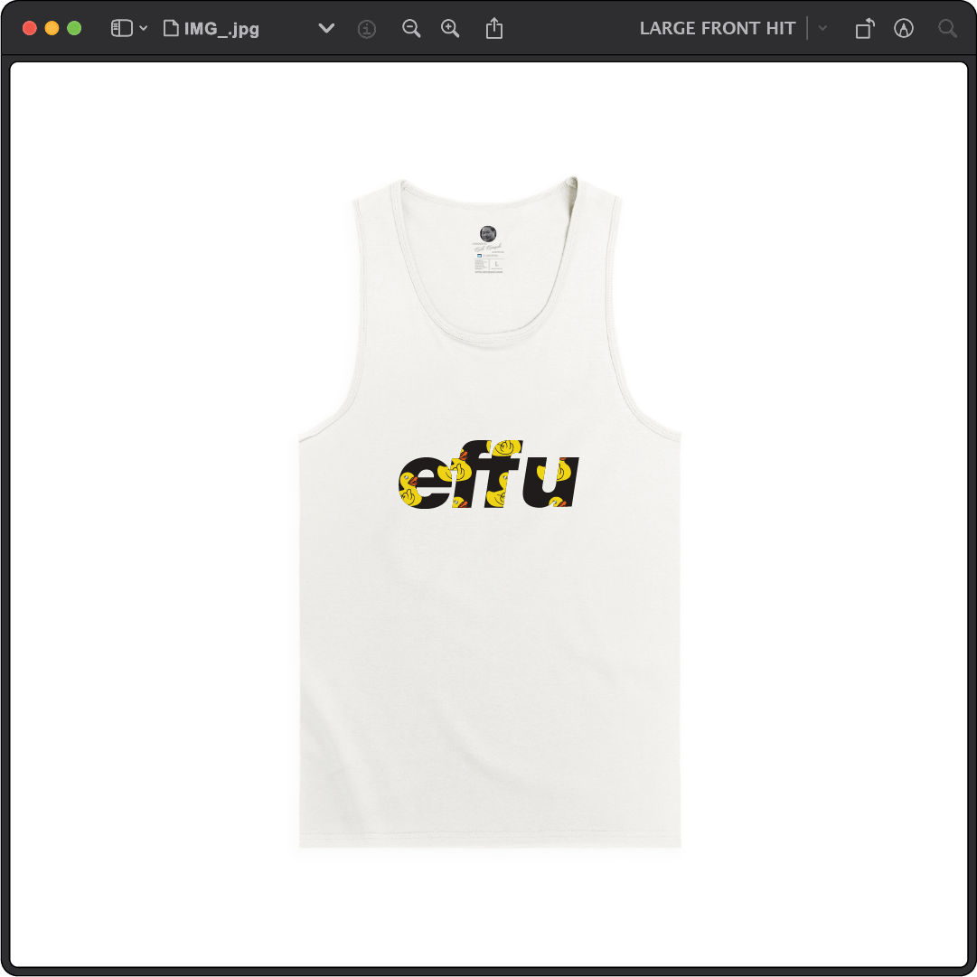 Z_DROPPED - Mens, Unisex - White - effu Tank Top. - By: Keith Kuniyuki