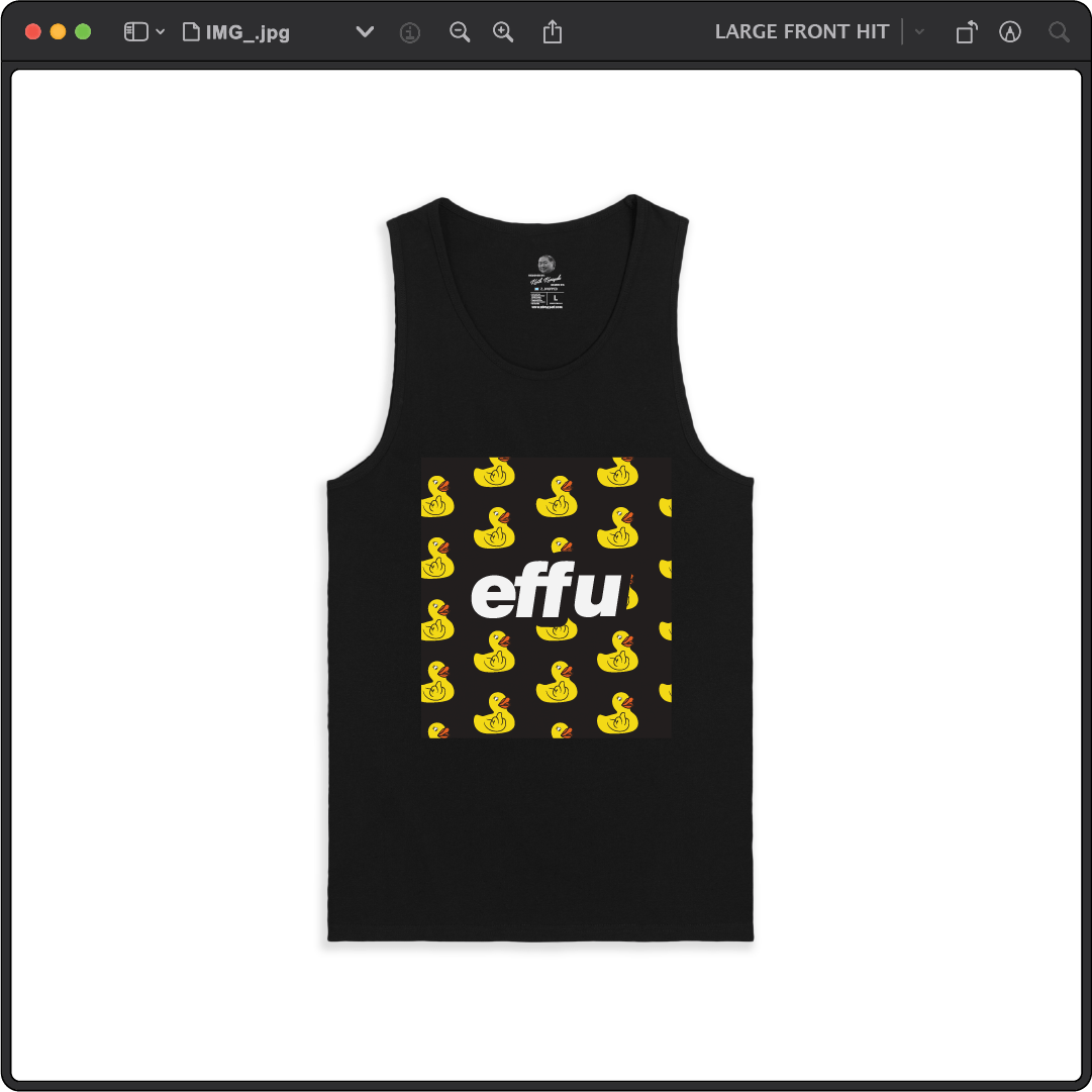 Z_DROPPED - Mens, Unisex - Black - effu Tank Top. - By: Keith Kuniyuki