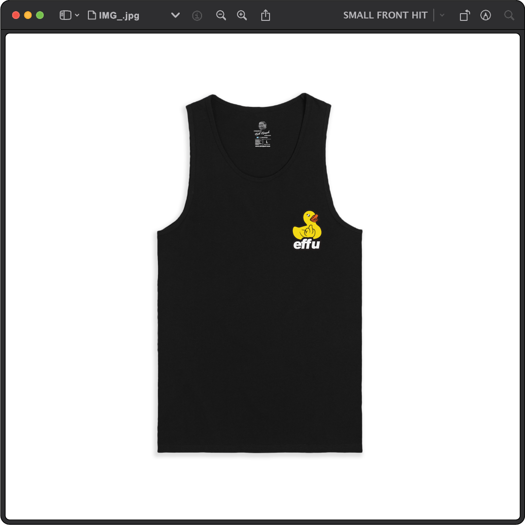 Z_DROPPED - Mens, Unisex - Black - effu Tank Top. - By: Keith Kuniyuki