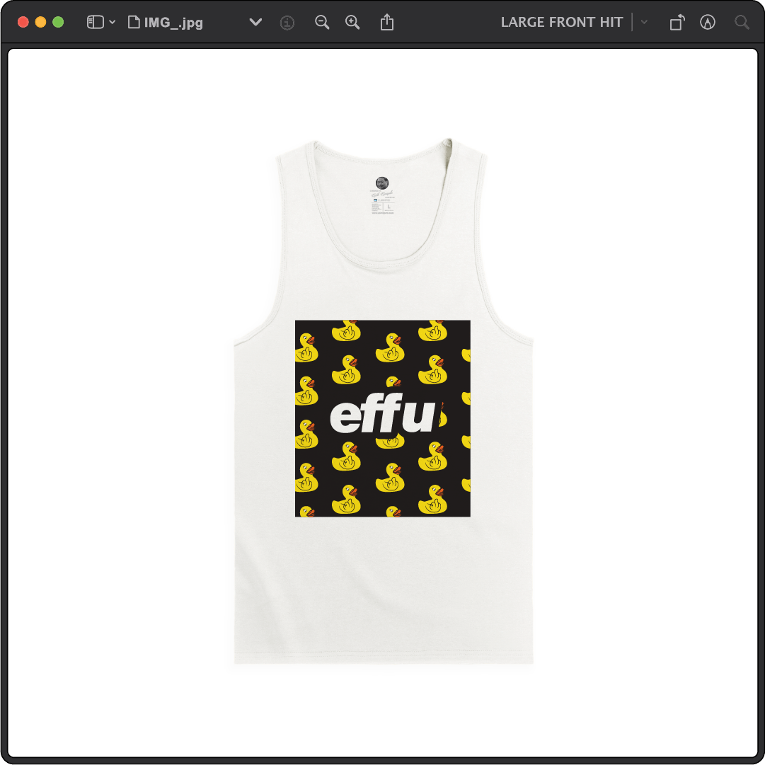 Z_DROPPED - Mens, Unisex - White - effu Tank Top. - By: Keith Kuniyuki