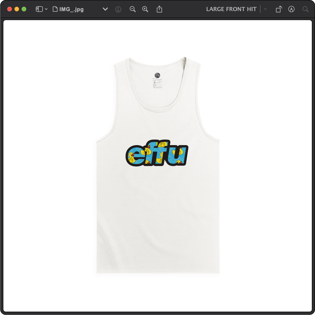 Z_DROPPED - Mens, Unisex - White - effu Tank Top. - By: Keith Kuniyuki