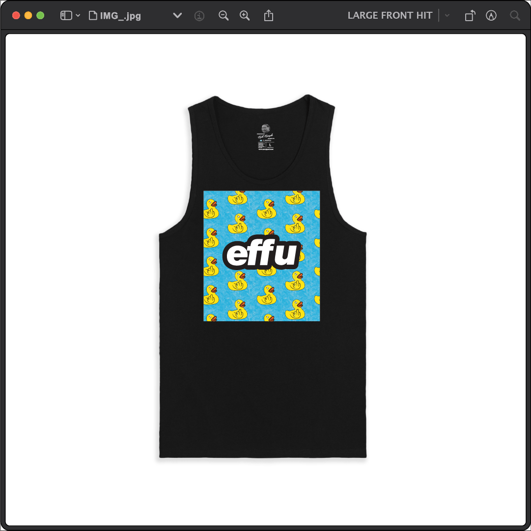 Z_DROPPED - Mens, Unisex - Black - effu Tank Top. - By: Keith Kuniyuki