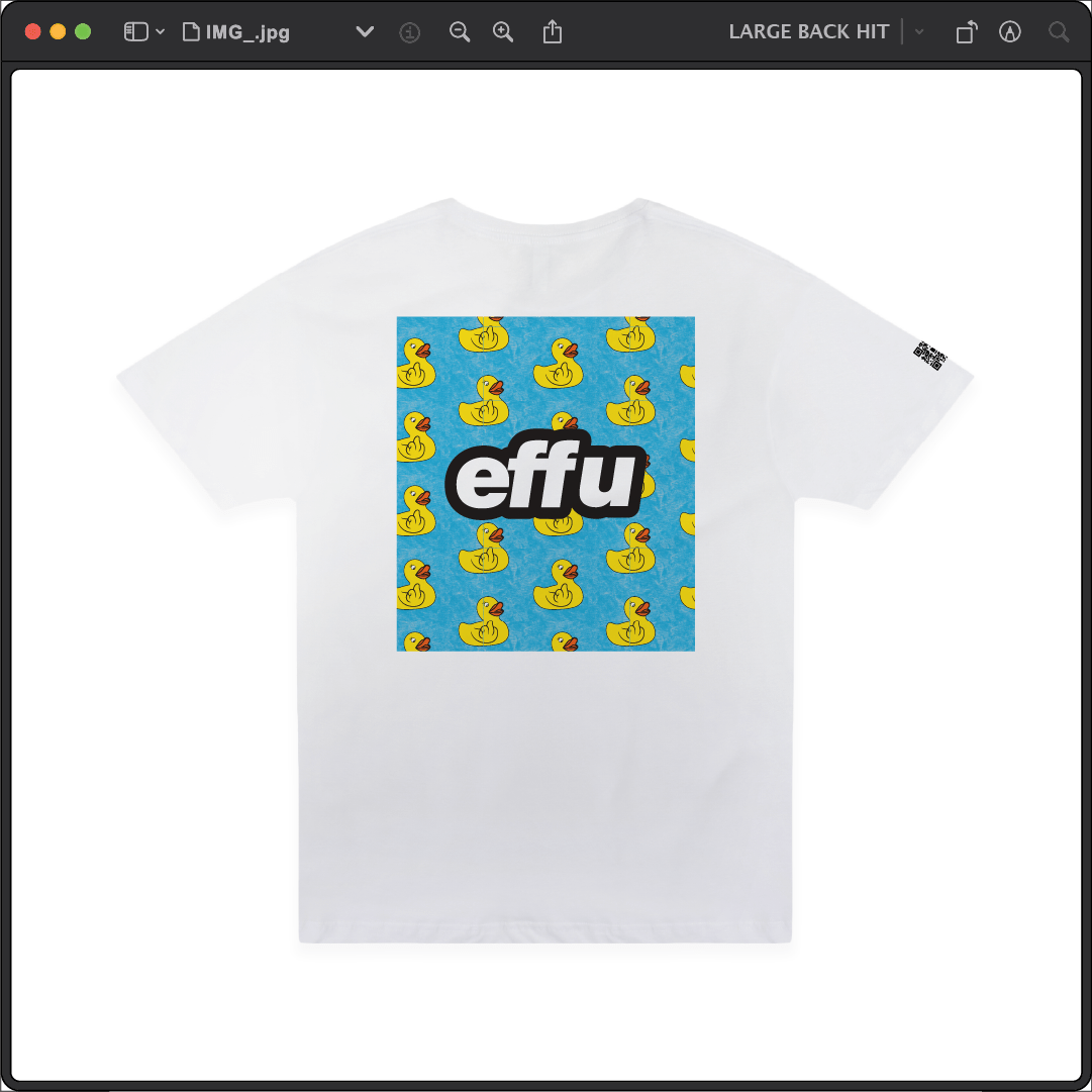 Z_DROPPED - Mens, Unisex - White - effu Tee. - By: Keith Kuniyuki