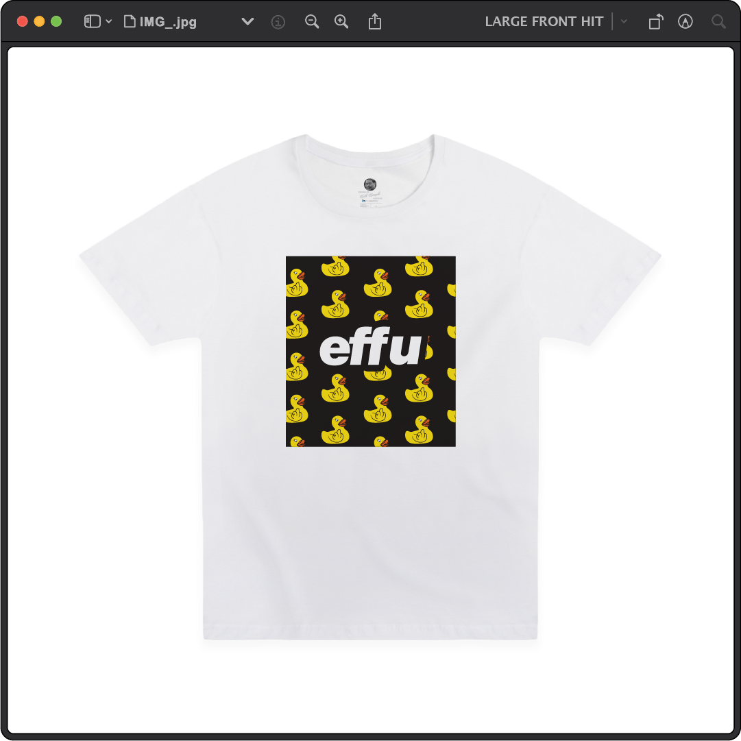 Z_DROPPED - Mens, Unisex - White - effu Tee. - By: Keith Kuniyuki