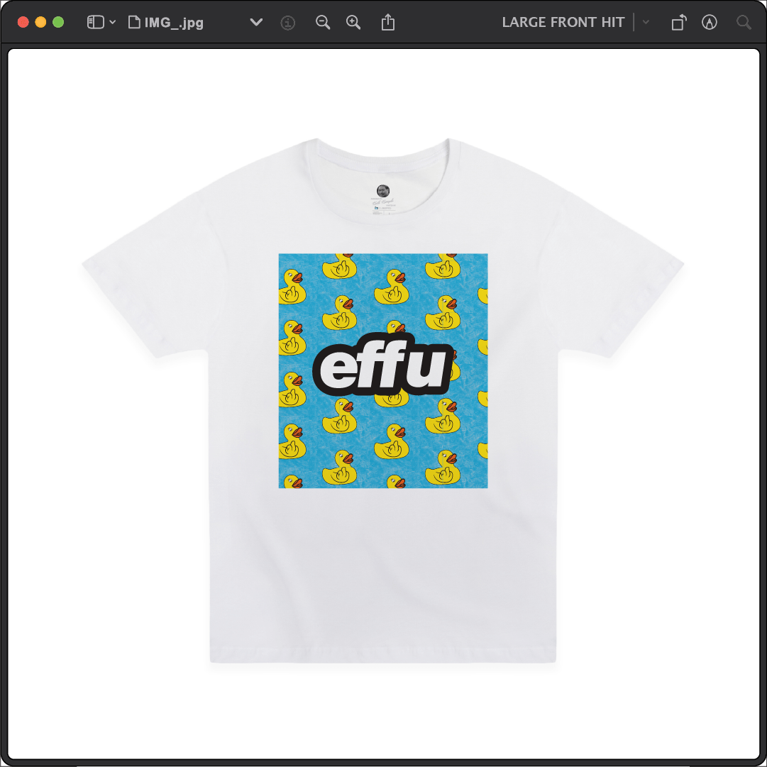 Z_DROPPED - Mens, Unisex - White - effu Tee. - By: Keith Kuniyuki