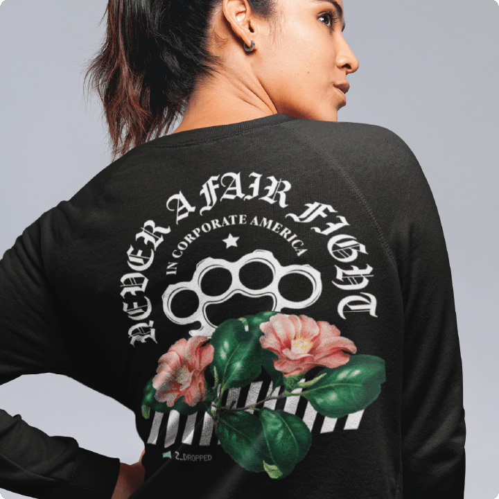 Z_DROPPED - Mens, Unisex - Black - Fair Fight Long Sleeve. - By: Chi Hom