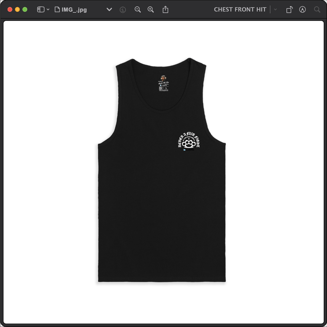 Z_DROPPED - Mens, Unisex - Black - Fair Fight Tank Top. - By: Chi Hom