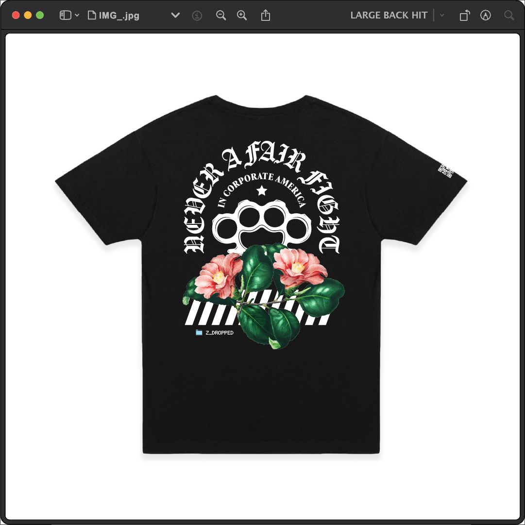 Z_DROPPED - Mens, Unisex - Black - Fair Fight Tee. - By: Chi Hom