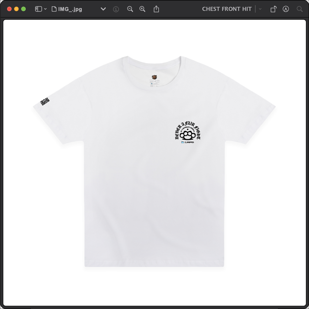 Z_DROPPED - Mens, Unisex - White - Fair Fight Tee. - By: Chi Hom