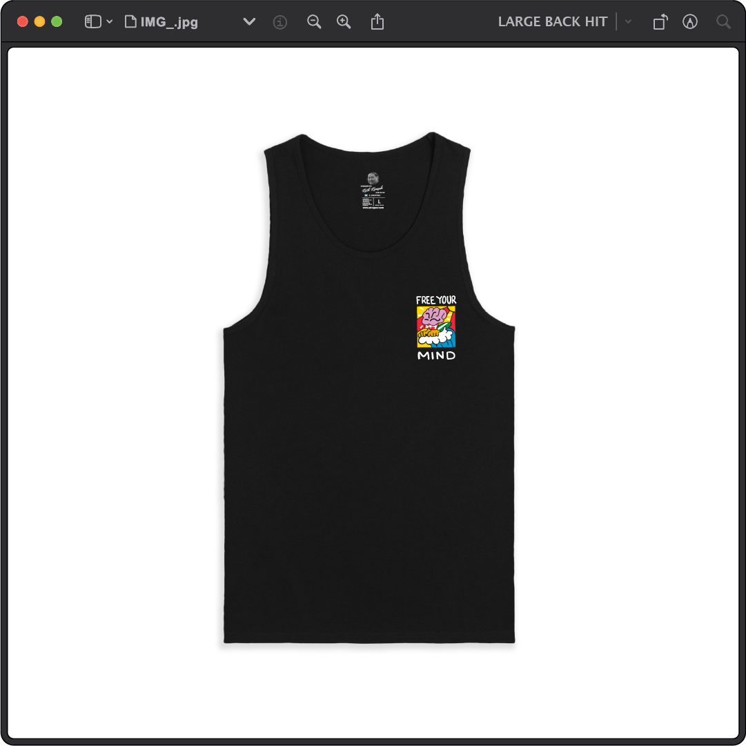 Z_DROPPED - Mens, Unisex - Black - Free Your Mind Tank Top. - By: Keith Kuniyuki