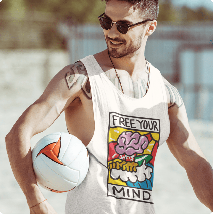 Z_DROPPED - Mens, Unisex - Black - Free Your Mind Tank Top. - By: Keith Kuniyuki