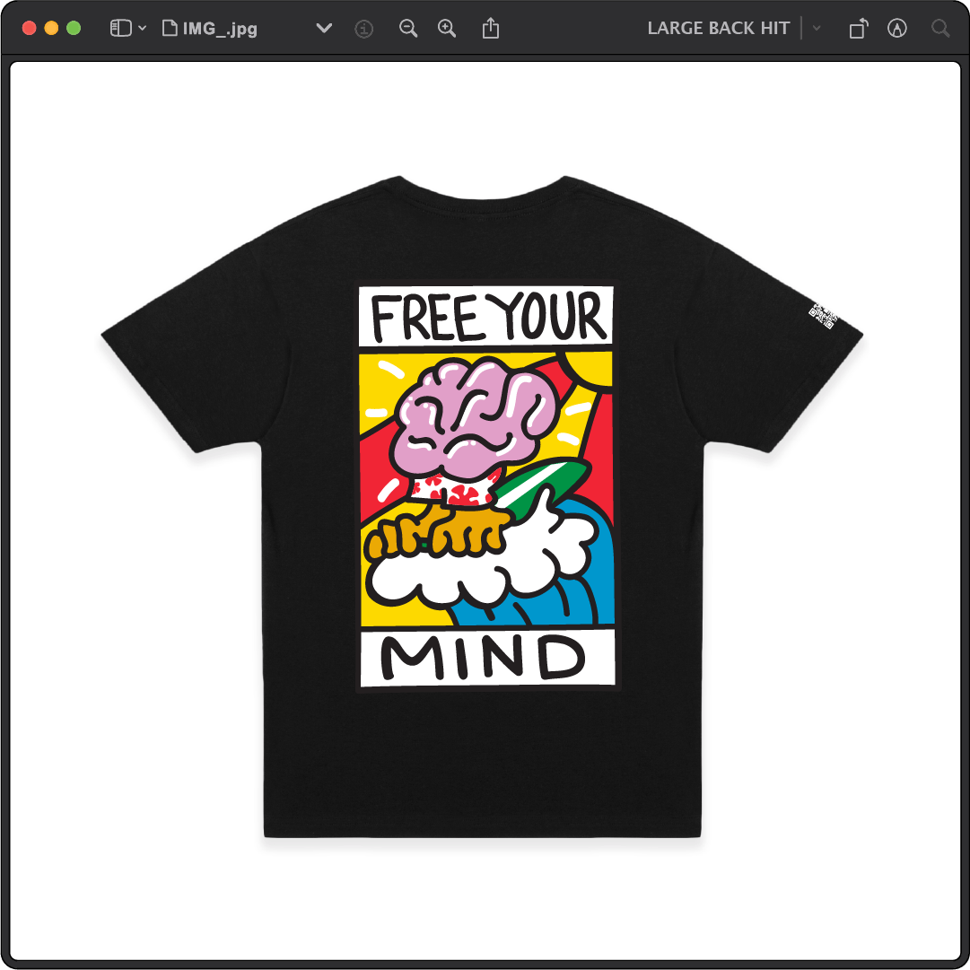 Z_DROPPED - Mens, Unisex - Black - Free Your Mind Tee. - By: Keith Kuniyuki